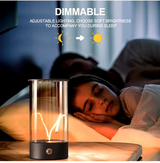 A child is sleeping with a Rechargeable-corless-touch_control-MagneticLamp-dimmable_sleep_light on nightstand