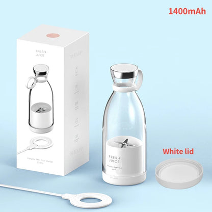 portable natural juice blender white with lid